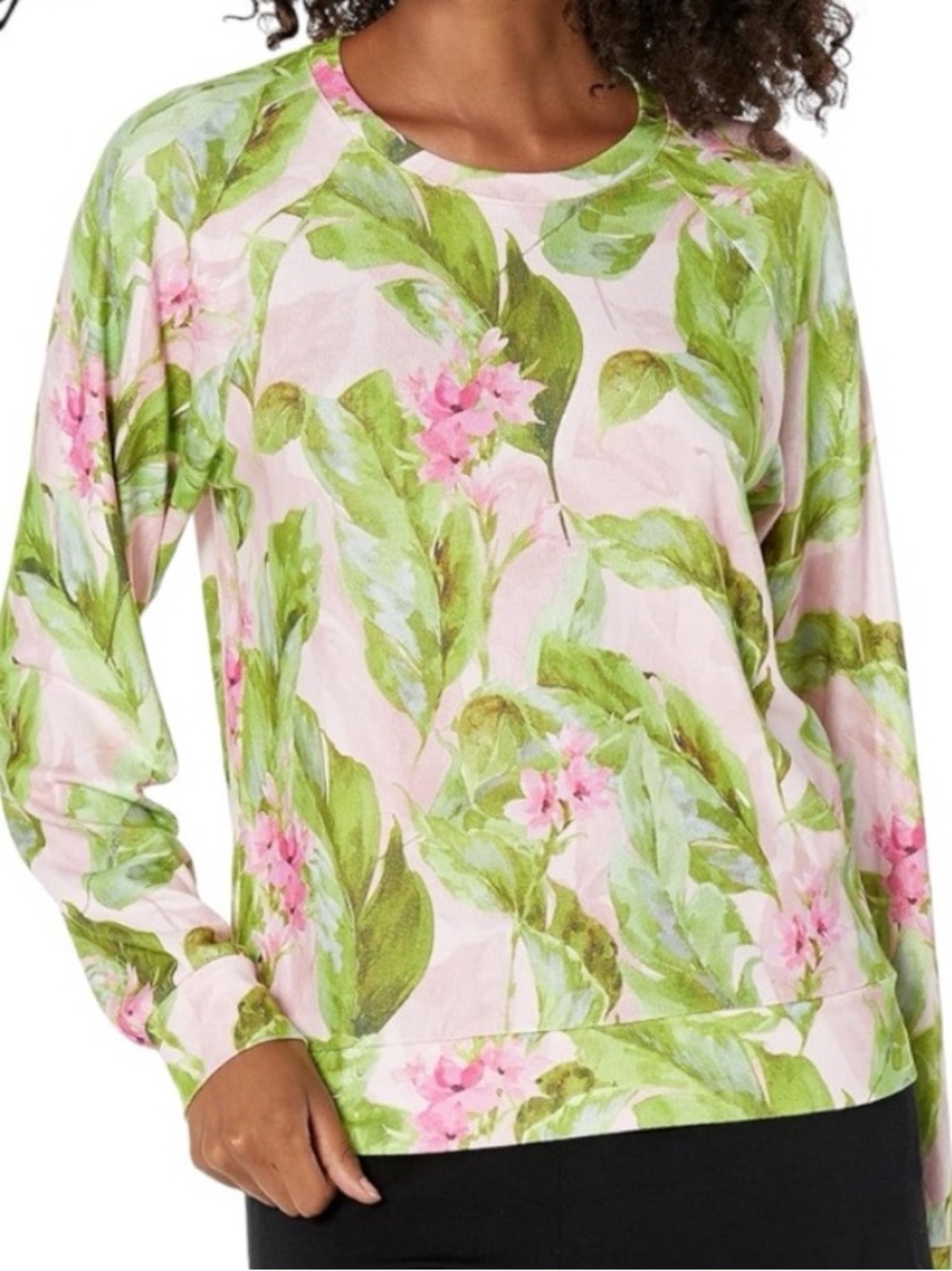 PJ Salvage Tropicana Dreams Long Sleeve Top Size Large in Blush NWT
